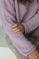 Bubble wool mix knit sweater in lilac