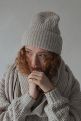 Rib-knit hat Light Sand