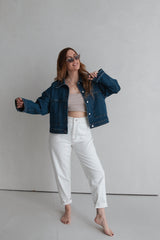 Nachhaltige Jeansjacke in Indigo – faire Produktion – Clara Himmel