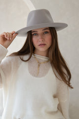 Alpaca blend knitted sweater in wool white