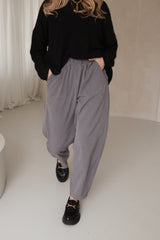 O-Shape Pants Gray Melange