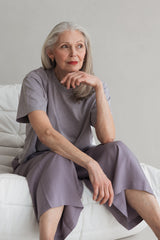 Lyocell culottes in lilac