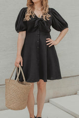 Kleid mit Schleife Black