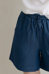 Shorts aus Lyocell Indigo