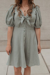 Dress with bow Faded Green