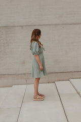 Dress with bow Faded Green