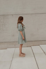 Dress with bow Faded Green