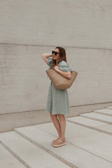 Dress with bow Faded Green