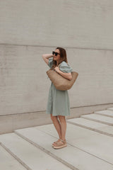 Dress with bow Faded Green