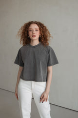 Cropped Shirt Vintage Grey