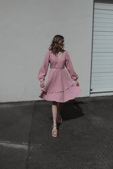 Nachhaltiges Kleid aus Musselin in Dusty Rose – fair produziert – Clara Himmel