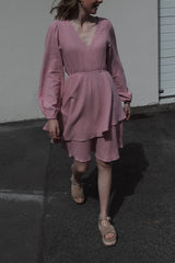 Nachhaltiges Kleid aus Musselin in Dusty Rose – fair produziert – Clara Himmel