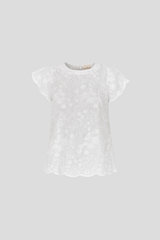 Bluse mit Stickerei in Weiß aus Baumwolle – fair produziert – Clara Himmel