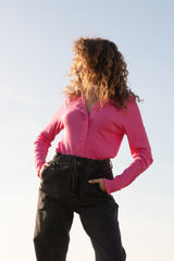 Cardigan made of ribbed jersey pink