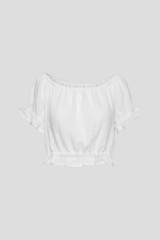 White Ruffle Blouse
