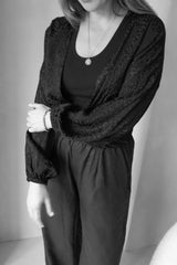 Wickelbluse Black-Leo DYLON