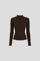 Longsleeve Rippjersey Chocolate