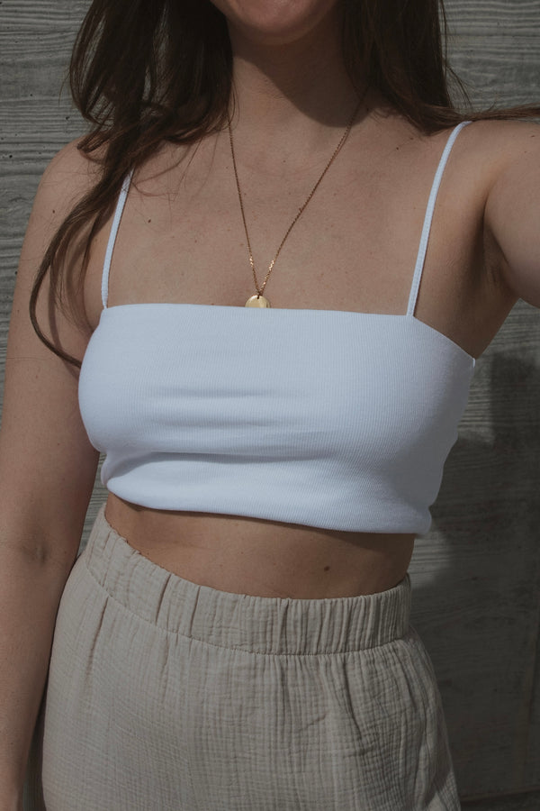 Bustier Top Made of Rib Jersey White