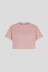 Nachhaltiges Cropped Shirt aus Nicki-Stoff in Dusty Rose – Made in Germany – Clara Himmel