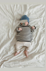 Mini-Me Strickpullover Streifen Ecru/Navy