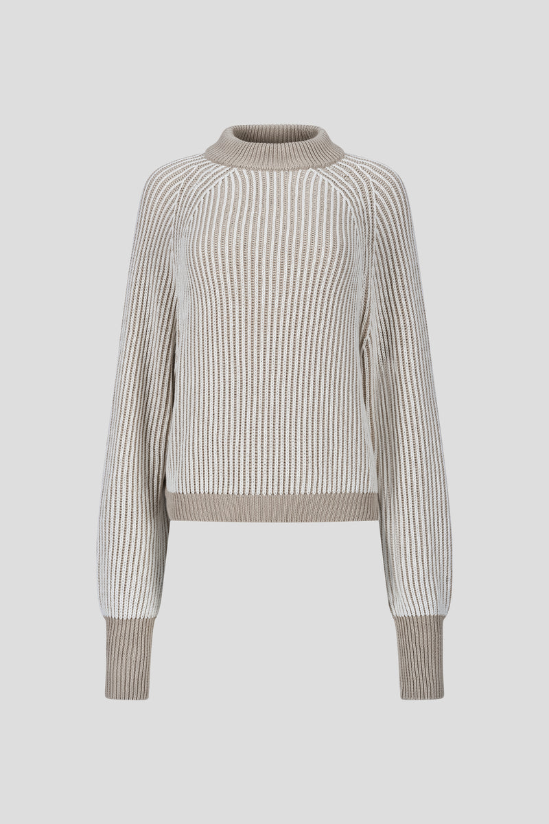 Strickpullover Streifen Beige/Ecru