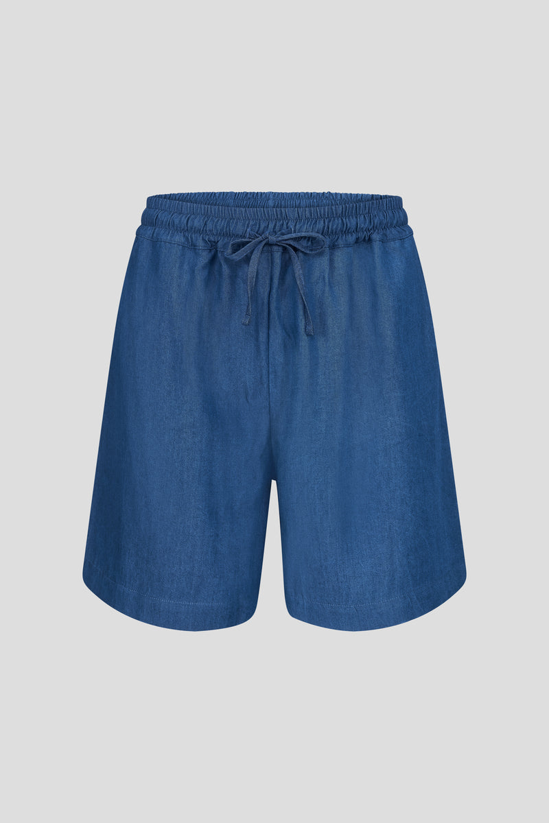 Shorts aus Lyocell Indigo