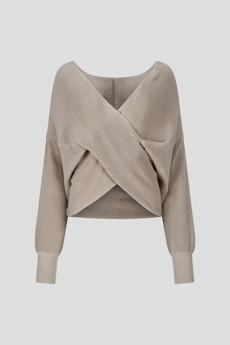 Wrap-Pullover Sand