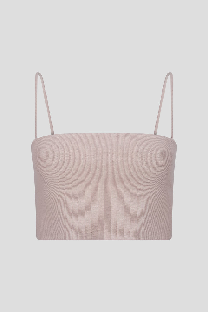 Bustier-Top aus Rippjersey Sand