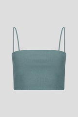 Bustier-Top aus Rippjersey Faded Green