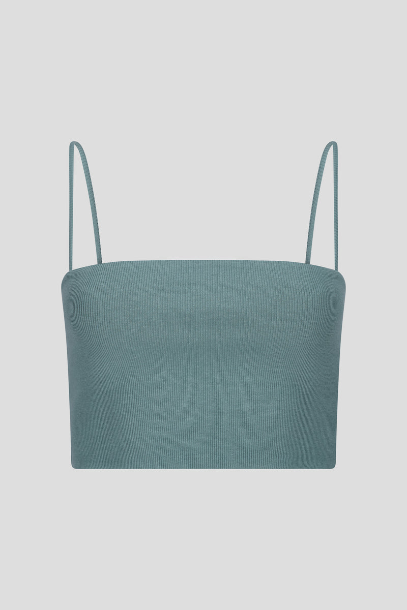 Bustier-Top aus Rippjersey Faded Green