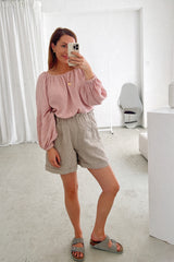 Bluse aus Musselin Puder IBIZA