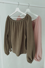 Bluse aus Musselin Puder IBIZA