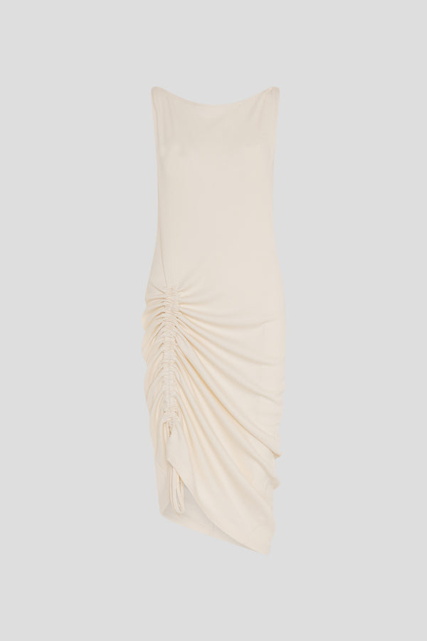 Dress made of ribbed jersey ecru