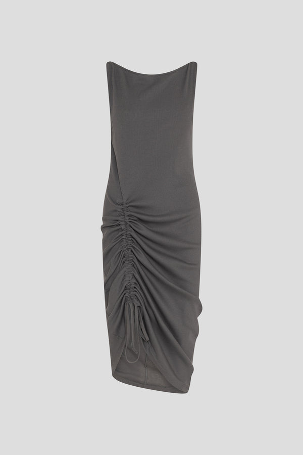 Dress made of ribbed jersey grey