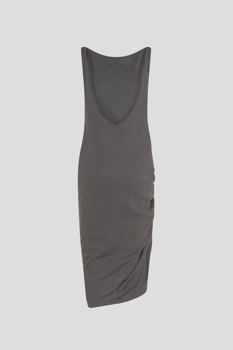 Dress made of ribbed jersey grey