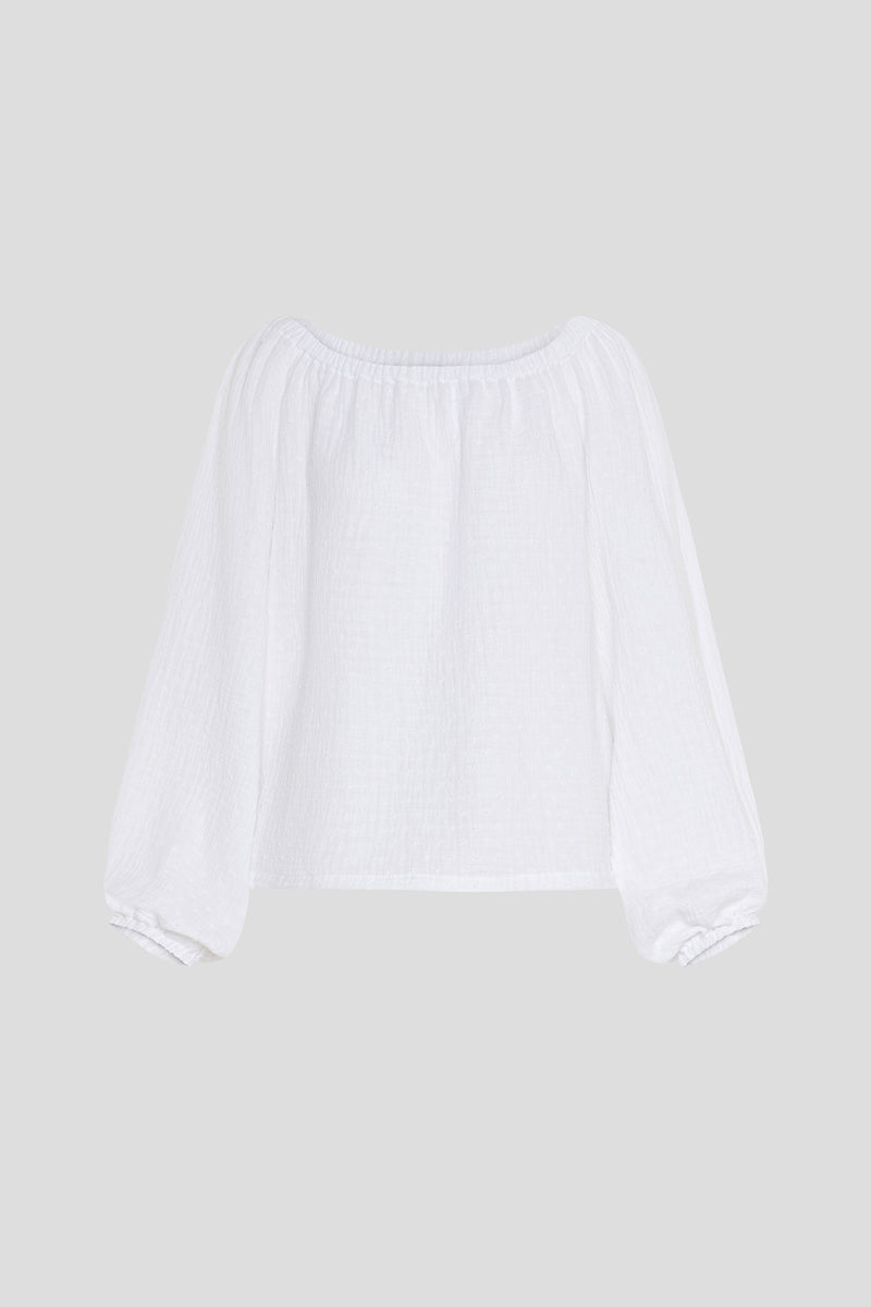 Bluse aus Musselin White Dots IBIZA