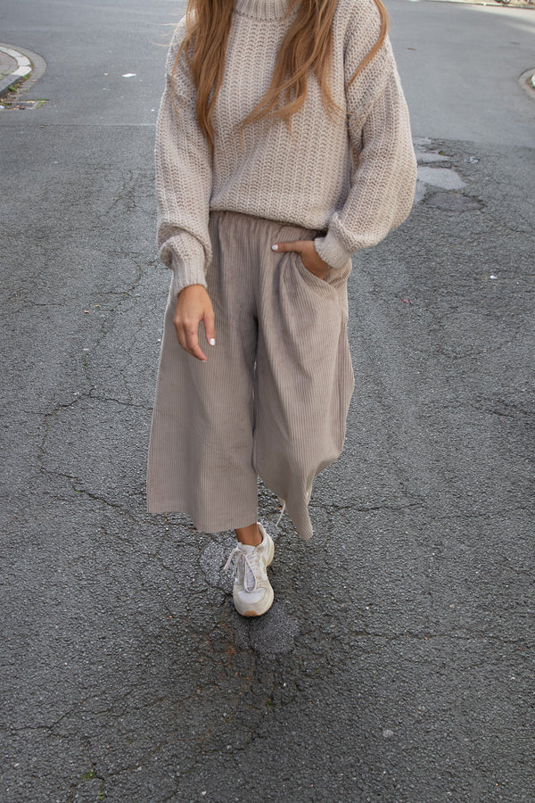 Corduroy Culottes Grey AGNES