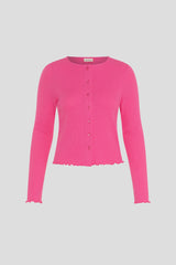 Cardigan aus Rippjersey Pink