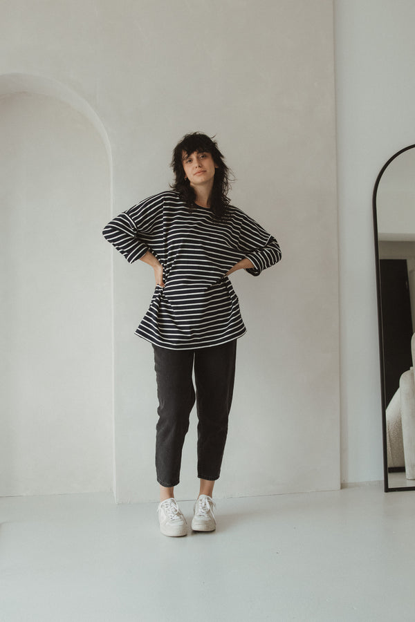 Longsleeve Navy Streifen