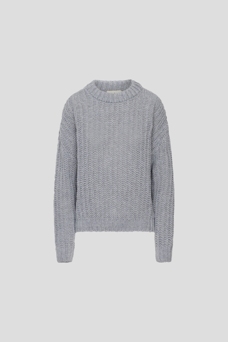Grobstrick-Pullover Grey Melange
