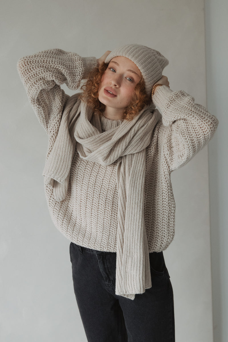 Strickschal Light Sand
