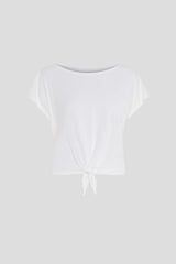 Cropped Shirt aus Leinenmix Weiß ADELE