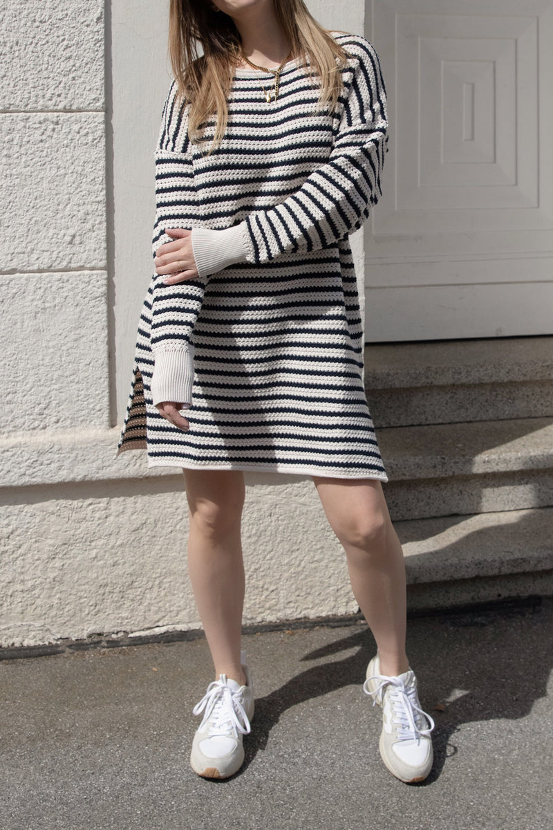 knitted dress stripes 