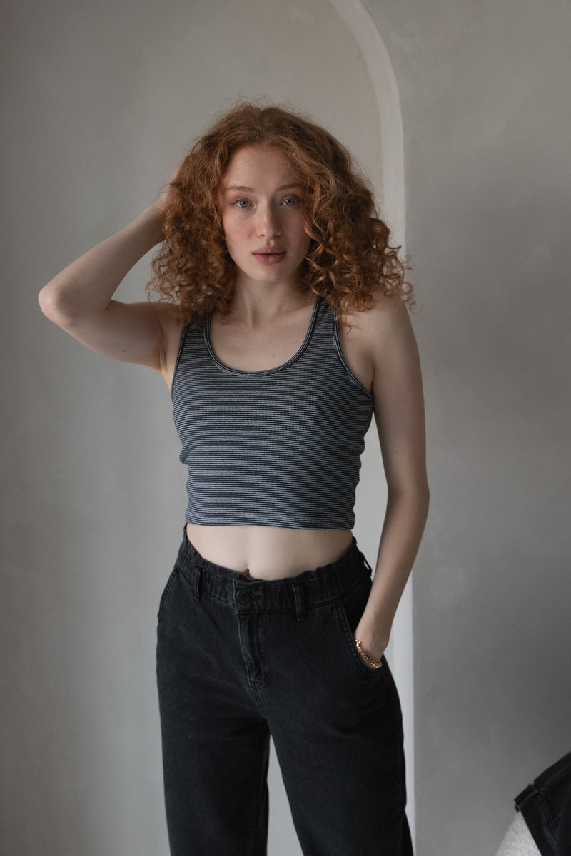 Cropped-Tanktop geringelt