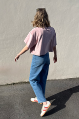 Nachhaltiges Cropped Shirt aus Nicki-Stoff in Dusty Rose – Made in Germany – Clara Himmel