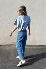 Cropped Shirt Nicki Light Blue