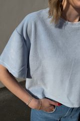 Cropped Shirt Nicki Light Blue