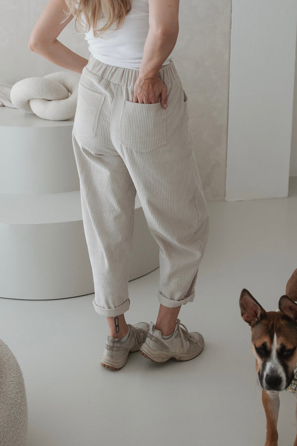 O-Shape-Cordhose Beige