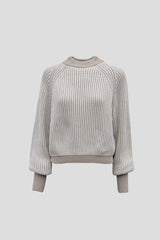 Strickpullover Streifen Beige/Ecru