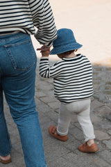 Mini-Me Strickpullover Streifen Ecru/Navy